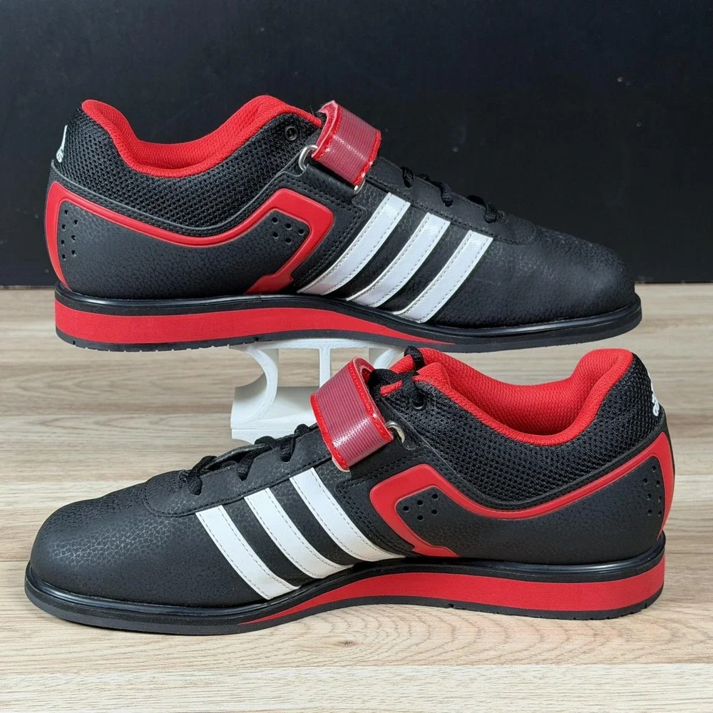 Adidas Powerlift 2 Shoes Men Size 11 Black Red Training Weightlifting Gym Q33821